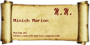 Minich Marion névjegykártya